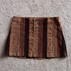 Vintage 90s Guess jeans Striped Brown Corduroy Skirt